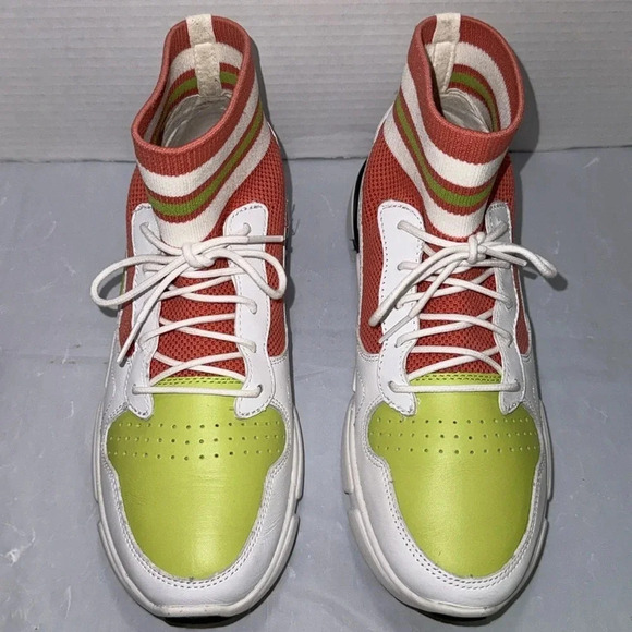 Mark Nason Block Varsity Retro Style Mid Top Slip On Sneakers - Picture 2 of 9